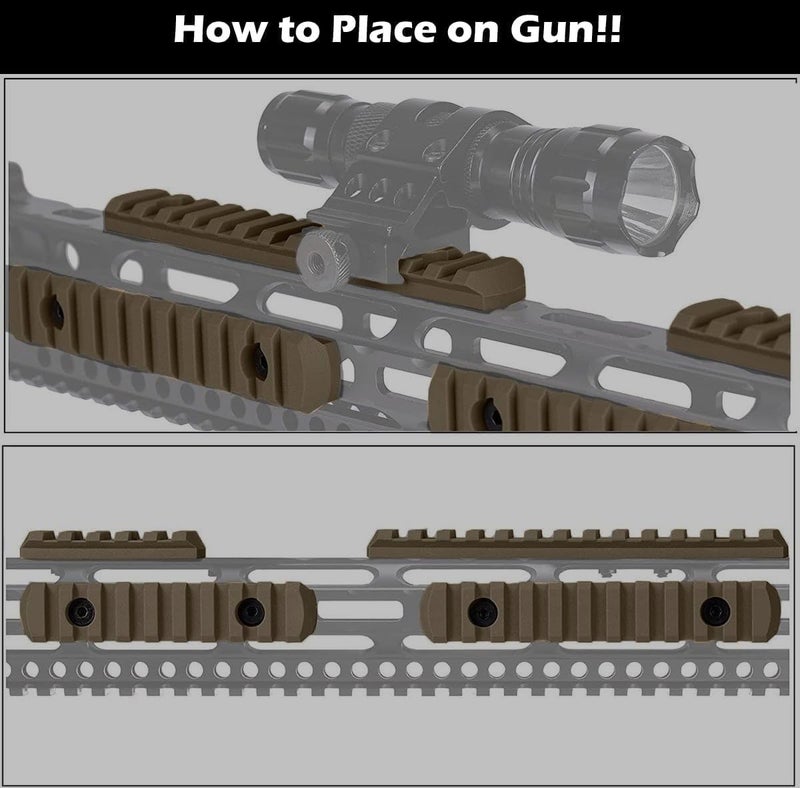 Gotical Store 13 Slots MLOK Picatinny Rail Section for M-Lok Handguard Flat Dark Earth Fit for 21mm Picatinny/Weaver Rails - Image 4